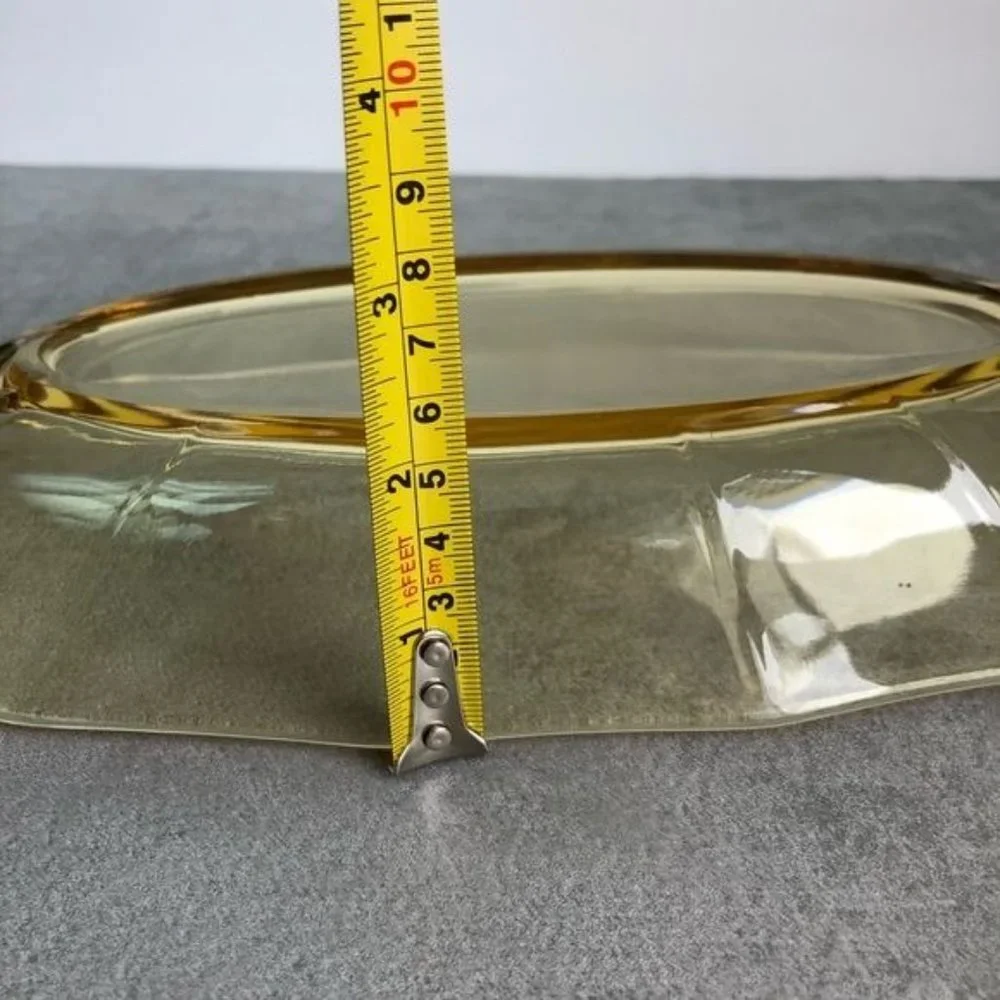 Vintage Fostoria Fairfax Yellow Glass Oval Serving Dish